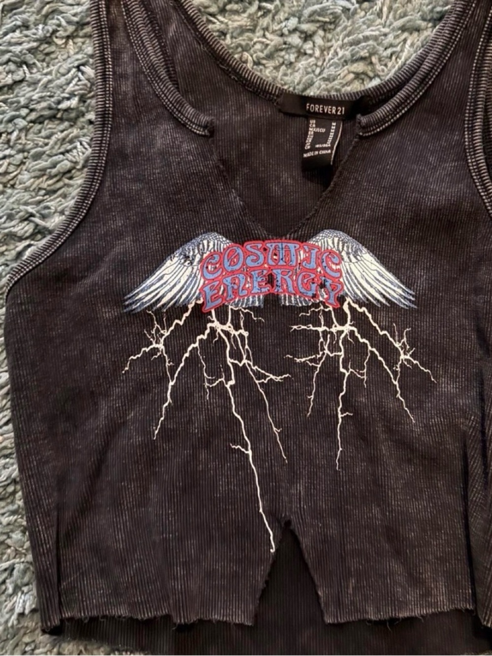 GREY COSMIC ENERGY VINTAGE STYLE COSMIC ENERGY TANK TOP SIZE MEDIUM ⚡️